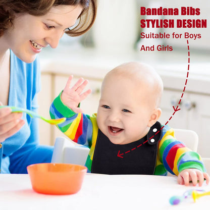 Baby Bibs Soft and Absorbent Cotton Bandana Bibs Set for Boys Girls Newborn Unisex Plain Color 3-36 Months